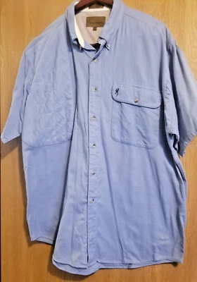 Browning Mens Blue Hunting Shooting Shirt Size XXL Vented Reactar Pocket - Image 1 of 4