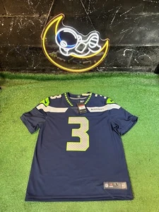 NWT Nike Mens Blue NFL Seattle Seahawks Russell Wilson #3 Football Jersey Sz LG - Picture 1 of 8
