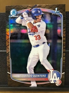 2025 1st Bowman Chrome Reptillian Refractor #BCP-115 Eduardo Quintero/LA Dodgers - Picture 1 of 8