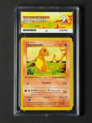 ACE 9 Charmander 46/102 1st Edition Shadowless Pokémon Card Base Set MINT - Image 1 of 4