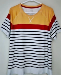 St. Johns Bay XXL Colorful Nautical Stripes French Terry SS Lightweight Top - Picture 1 of 4
