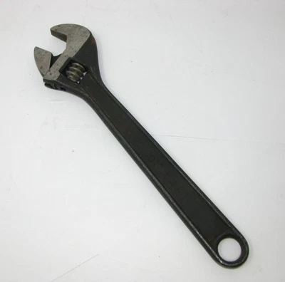Llave Ajustable Crestoloy Vintage Media Luna 12" Óxido Negro Hecha en EE. UU. Foto 1 de 4