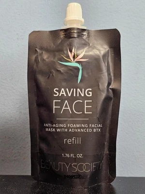 Beauty Society Saving Face Anti-Aging Foaming Facial Mask REFILL 1.76 oz - New! - Image 1 of 3