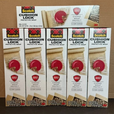 Lot/6 Scotch Cushion Lock Protective Shipping Wrap, 12" x 30 ft. Kraft - Image 1 of 4