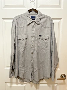 Wrangler Herren Hemd Gr. XL Langarm Western Pearl Snap Cowboy Rodeo Taschen - Bild 1 von 10
