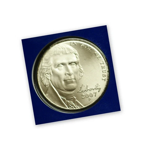 2007 P Jefferson Nickel ~ Satin Mint Strike ~ Original Mint Wrapper Cover