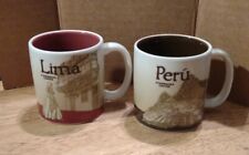2016 Starbucks Lima Peru 3oz Espresso Small Cup Mug Set Of 2