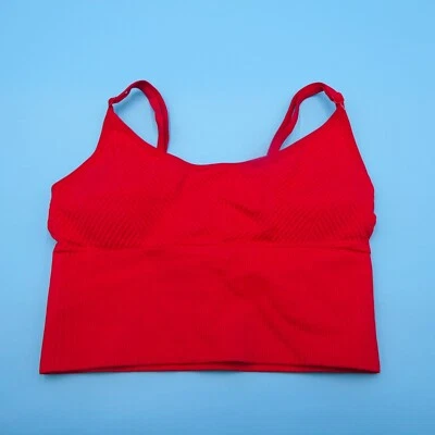 Victorias Secret Sports Bra XS Pullover Seamless Red Lightly Lined Ribbed Gym VS - Image 1 of 4