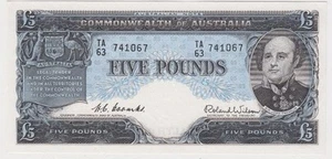 Banknote Australia 5 pound Coombs Wilson Commonwealth Bank prefix TA63 741067 - Picture 1 of 2