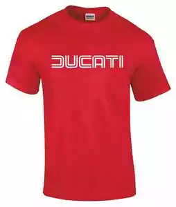 Ducati Retro Text Motorcycles Printed T Shirt in 6 Sizes - Picture 1 of 3