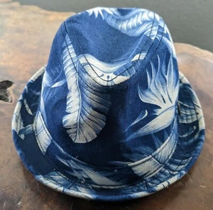 Goorin Bros Blue Fabric Hat Tropical Print  Fedora Style  Size Small - Picture 1 of 7