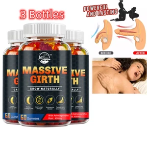 XXXL Plus Size Male ENLARGER Longer Wider Bigger Man Natural Growth Gummies x 3p - Picture 1 of 8