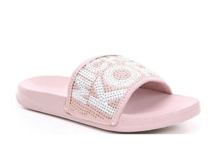 Michael Kors Girls ZIA JETT UNIQUE J Blush Sliders Slip On Sandals - Picture 1 of 4