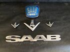 SAAB 95 96 Front Grille Badge 2 Small V4 Fender emblem 1 V4 Trunk Emblem 60-70s'