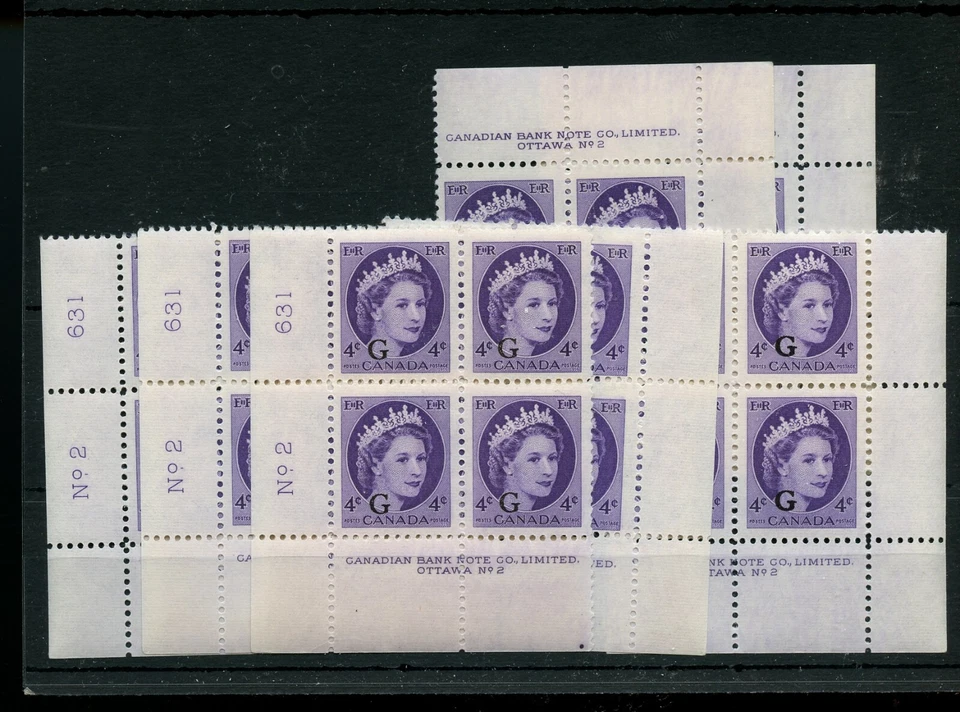 Placa WILDING O43 G sobreimpresión negra #2 en estado bastante bueno MNH Cat $16ea RAMDOM PICK 1 sellos Canadá Foto 1 de 1