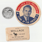 George Wallace  & NIxon Campaign Ephemera Vote Card, Window Decal, Paper Coin