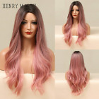 Long Wavy Ombre Synthetic Wig for Women Heat Resistant Natural Cosplay Party Wig