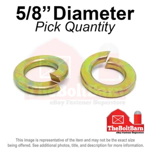 5/8" Alloy Split Ring Lock Washers Alloy Steel Grade 8 Zinc Yellow (Pick Qty) - Bild 1 von 2