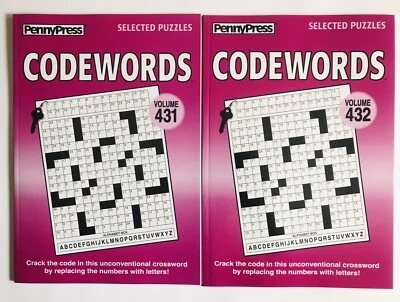 Lot of 2 CODEWORDS Penny Press Selected Dell Variety Crossword like Puzzles  Foto 1 de 4