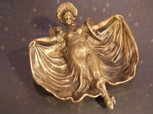 Jugendstil Vide-Poche (Ablageschale) Messing Bronze Visitenkarten schale France - Bild 1 von 6
