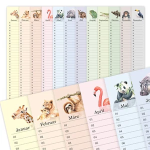 Wandkalender Geburtstagskalender immerwährend mit wildtieren Motiv A3 I dv_1158 - Bild 1 von 9