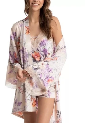 Linea Donatella Floral Peignoir Set Talla XL NUEVO CON ETIQUETAS Camisón Quimise Kimono Bata Foto 1 de 4