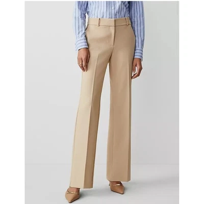 Pantalón Ann Taylor The Jayne Beige Pierna Ancha Carrera Profesional Oficina talla 8 Foto 1 de 4