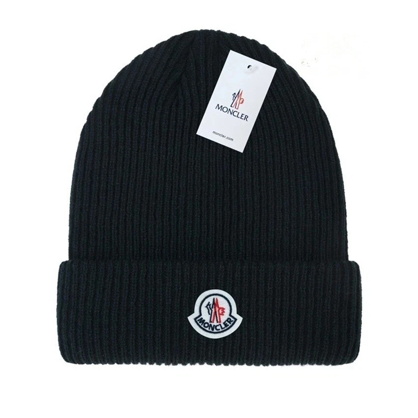 Moncler Unisex Winter Beanie Hat Black Colour On Sale Uk