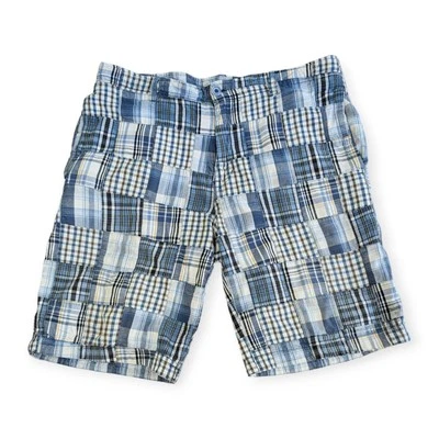 Pantalones Cortos Sueltos A Cuadros De Colección Madrás Pantalones Cortos Largos Pierna Ancha 90S Y2K Azul Gris Preppy Foto 1 de 4