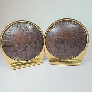 Vintage Mid Century Modern Matina Weltkugel Messing Buchstützen EUC - Bild 1 von 4