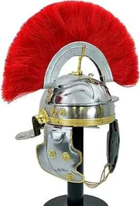 Roman Imperial Gallic Centurion MS Steel Helmet with Brass Design & Red Plume - Bild 1 von 13