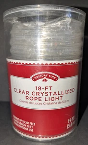 Holiday Time 18 ft Clear Crystallized Rope Lights Indoor/Outdoor! New in Box! - Picture 1 of 4