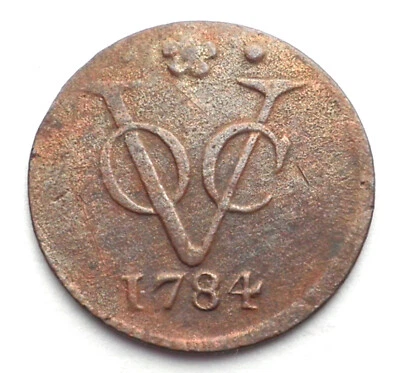 PAÍSES BAJOS INDIAS ORIENTALES VOC HOLLAND 1 DUIT 1784 KM#70 LL11.7 Foto 1 de 2