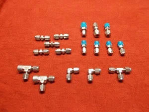 SWAGELOCK Miscellaneous Stainless Steel fittings (Lot of 17) - Picture 1 of 5