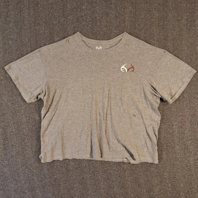 Camiseta Realtree Gráfica Para Hombre Talla 2XL Manga Corta Cuello Redondo Algodón Gris Claro Foto 1 de 4