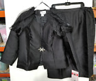 Chic Sheer Shoulders Suit by EY Boutique Sz 18W - Black T4634