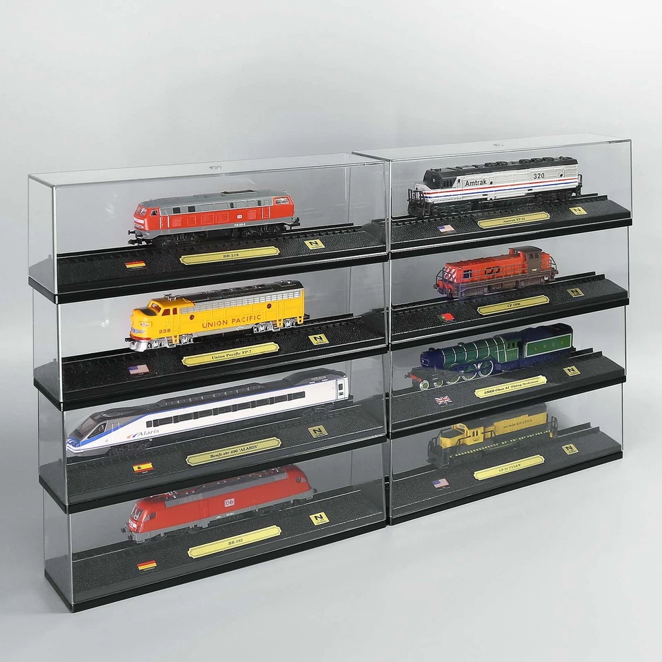 N Scale Model Railroad Static Plastic Locomotives with Base and Display Case - image 1 of 4