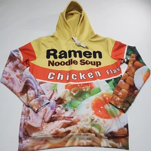 Ramen Noodle Soup Chicken Flavor All Over Print Graphic Hoodie Size L/XL - Picture 1 of 13