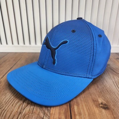 PUMA Golf Hat Cap Blue Black Snapback Athletic Sports Outdoors Active 053180-06 - Image 1 of 4