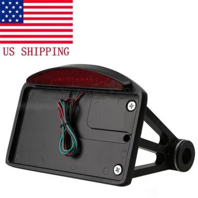 Black Side Mount License Plate Bracket Holder Tail Light For Harley-Davidson US - Изображение 1 из 4
