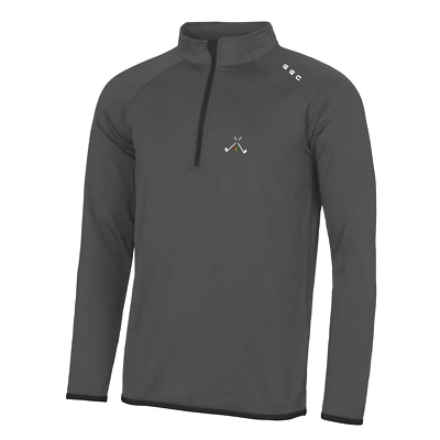 Golf God Clothing 1/4 Zip Pullover - Charcoal Mid Layer - Crossed Clubs Golf Top - Image 1 of 3