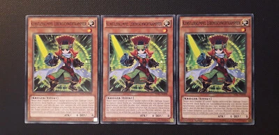 Yu-Gi-Oh! 3x Künstlerkumpel Lebensschwertkämpfer, TDIL-DE008, 1./.2. Auflage, EX - Bild 1 von 4