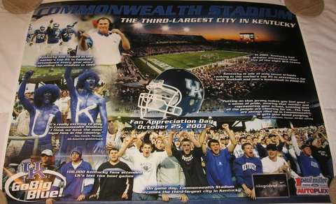 2003 Kentucky Wildcats Football Fan Appreciation Day Poster Commonwealth Stadium Cover