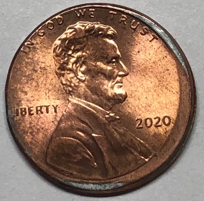 2020 P Lincoln Penny Off Center / Broad Strike on REVERSE AND OBVERSE - Image 1 of 4