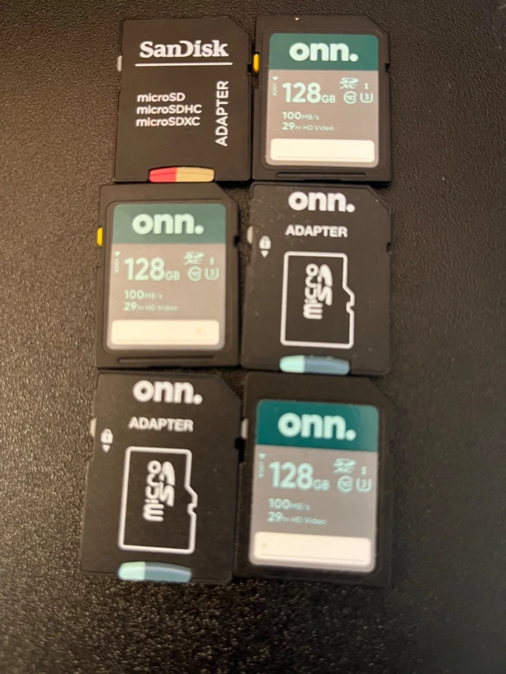 sd card 128gb 1sandisk 1 micro onn and 4onn 6 cards game trail camera — 第 1/1 张图片