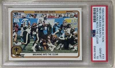 New Orleans Saints 1982 Fleer Team Action #33 - PSA 10 - George Rogers - Image 1 of 4
