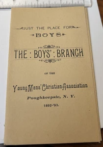 Vintage Pamphlet YMCA Poughkeepsie The Boys' Branch 1892-93 - Picture 1 of 8