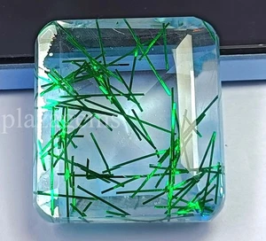 139.5 Ct Bi-Color Rutilated Quartz | Emerald Cut | EGL Certified Loose Gem 5ARY - Picture 1 of 7
