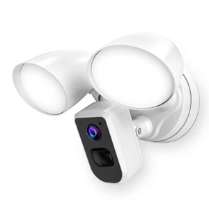 Smart Floodlight Camera Wired Outdoor Security Camera Flood Light with Motion... - Picture 1 of 8