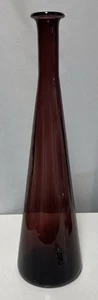 MCM Vintage 1960's Empoli Italy Purple 20" Amethyst Glass Genie Bottle Decanter - Picture 1 of 2